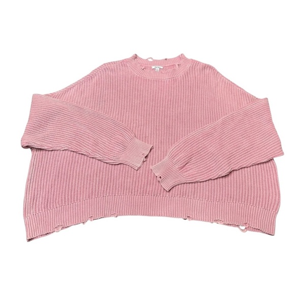 Pistola Eva Distressed Cotton Shaker Stitch Crewneck Sweater Size XL - Picture 7 of 13